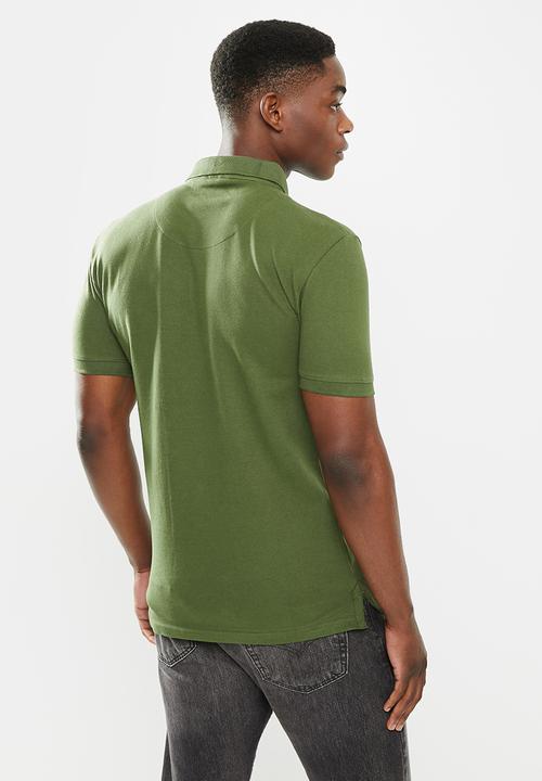 S.P.C.C - Cayenne slimline fit side slit straight hem polo - surplus