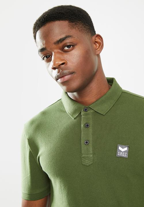 S.P.C.C - Cayenne slimline fit side slit straight hem polo - surplus