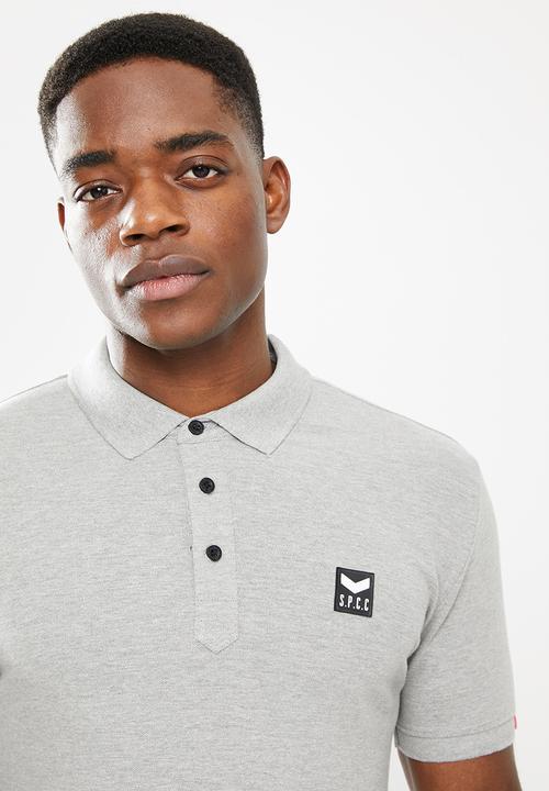 S.P.C.C - Cayenne slimline fit side slit straight hem polo - grey melange