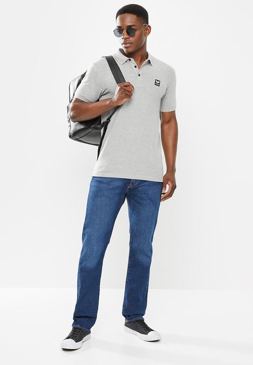 S.P.C.C - Cayenne slimline fit side slit straight hem polo - grey melange