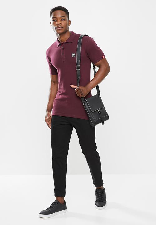 S.P.C.C - Cayenne slimline fit side slit straight hem polo - sangria
