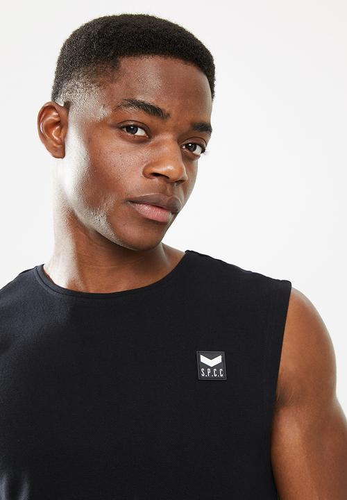 S.P.C.C - Renton regular fit straight hem, sleeveless tee - black