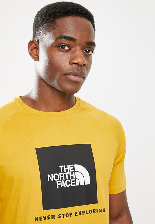 The North Face - Mens short sleeve raglan redbox tee - arrowwood yellow