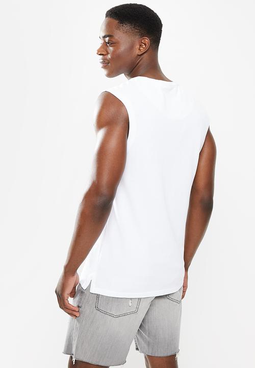 S.P.C.C - Renton regular fit straight hem, sleeveless tee - optical white