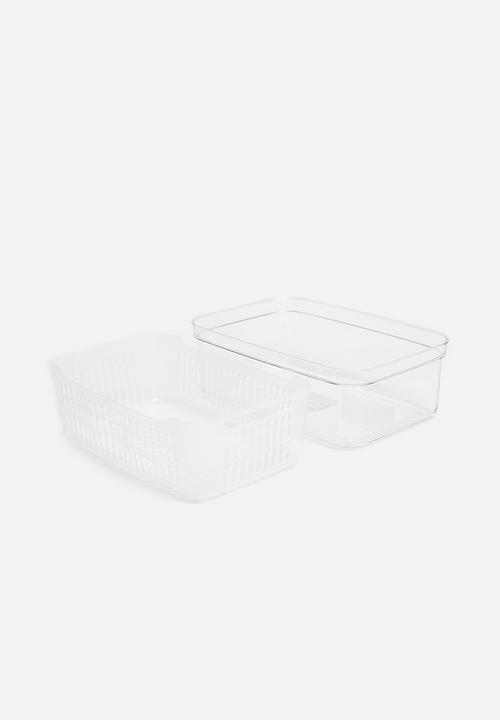 Sixth Floor - Aqua fridge storage box - clear