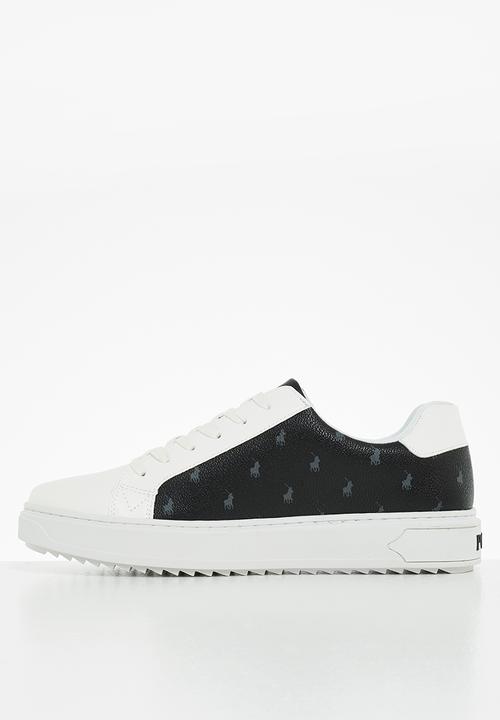 POLO - Immanuel monogram leather sneaker - black & white