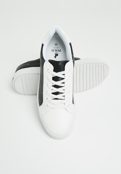 POLO - Immanuel monogram leather sneaker - black & white