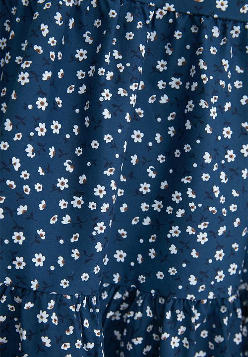Trendyol - Wide cut floral pattern dress - navy