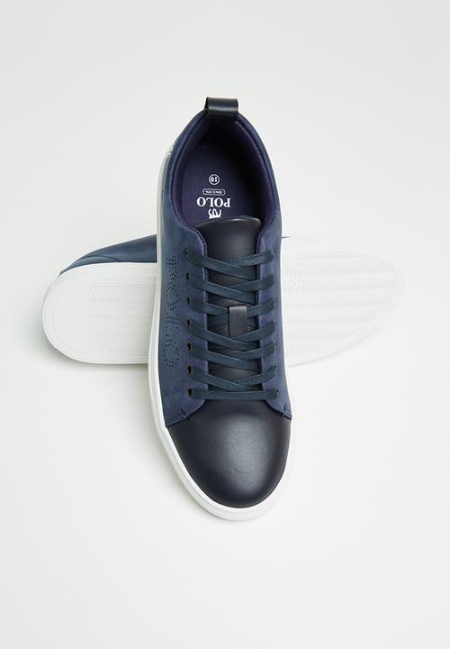 POLO - Idris tonal contrast pin punch sneaker - navy