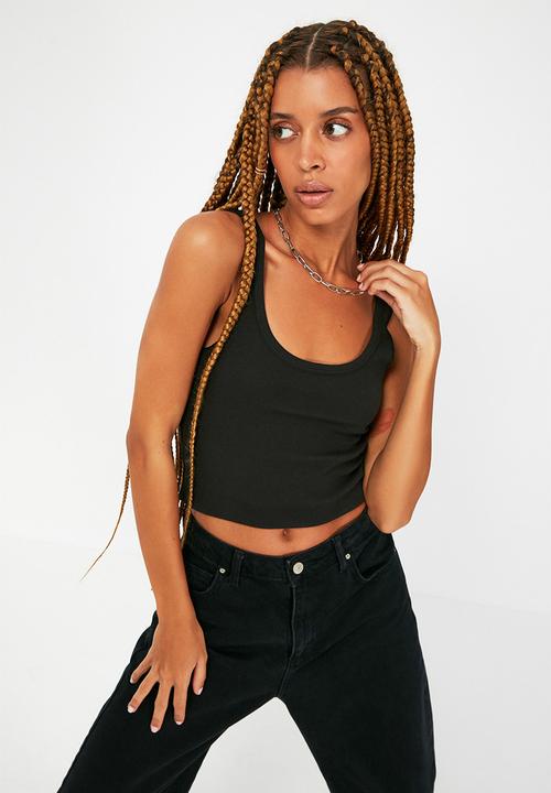 Trendyol - Strap knit top - black