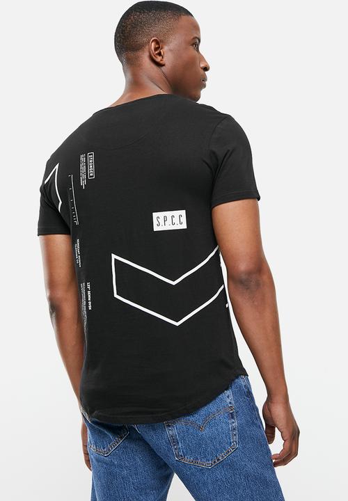 S.P.C.C - Blunt regular fit scooped hem tee - black