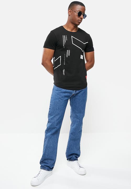 S.P.C.C - Blunt regular fit scooped hem tee - black