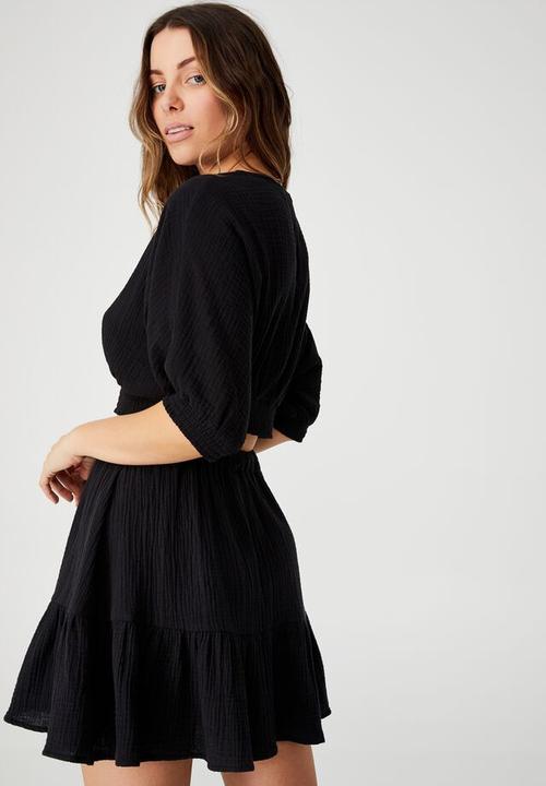 Cotton On - Woven riviera mini skirt - black