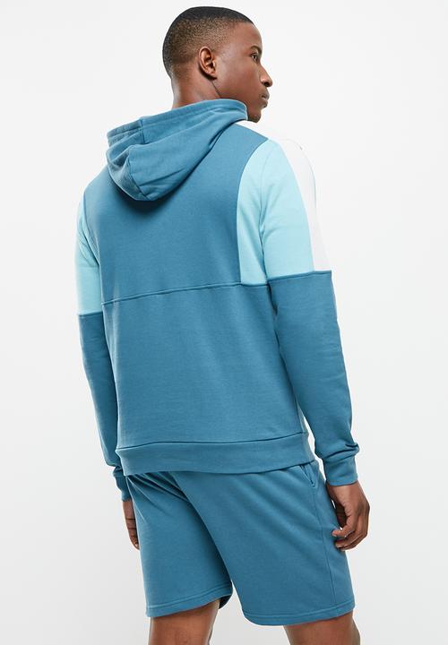 Hi-Tec - Men's retro hoodie - blue & grey 