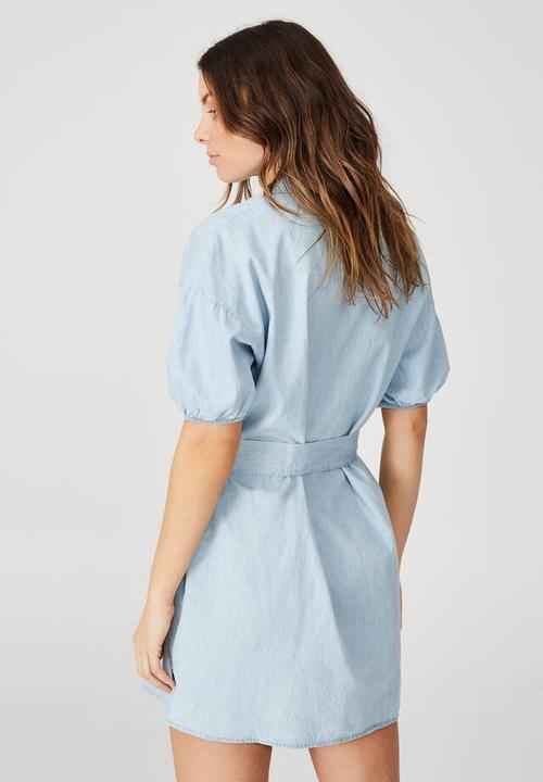 Cotton On - Woven fern shirt dress - light chambray blue