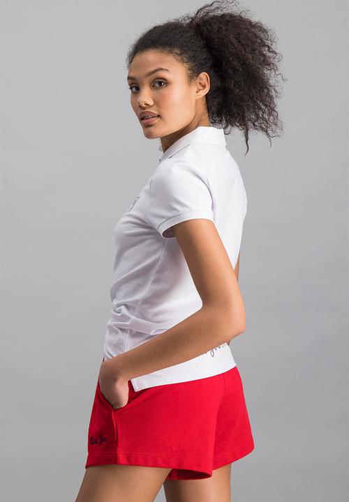 Aca Joe - Ladies aca joe foil aj & sleeve applique golfer - white