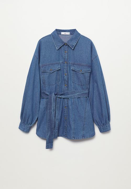 MANGO - Overshirt gaia-h - open blue