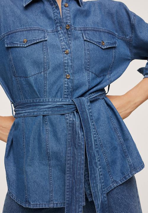 MANGO - Overshirt gaia-h - open blue
