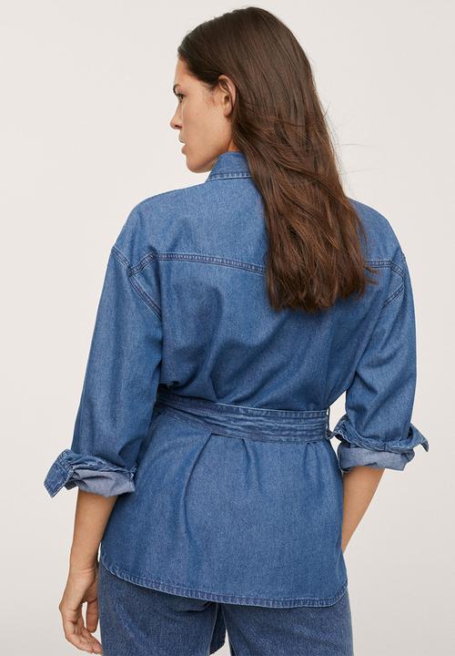 MANGO - Overshirt gaia-h - open blue