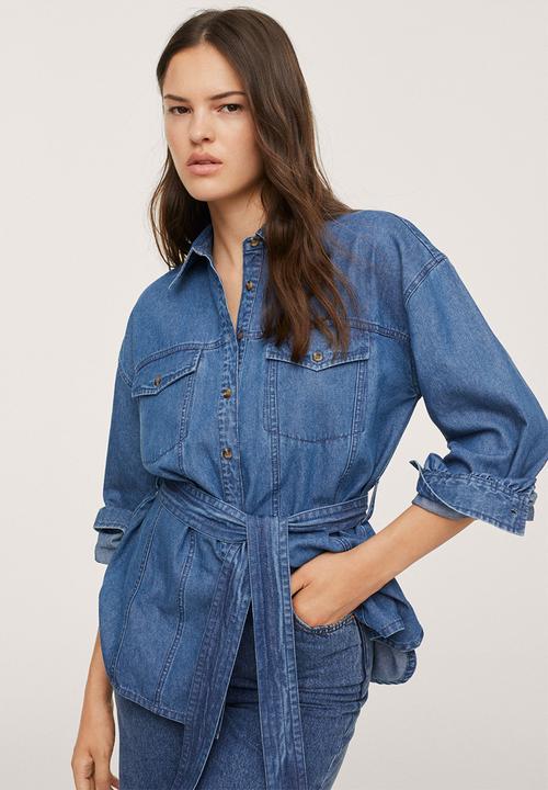 MANGO - Overshirt gaia-h - open blue