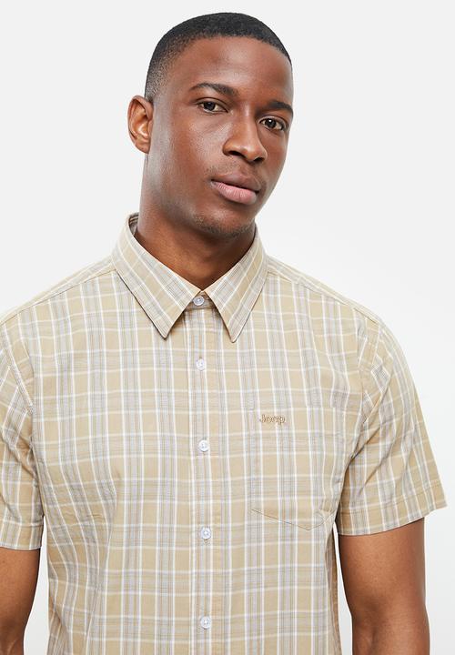 JEEP - Yd check shirt - stone 