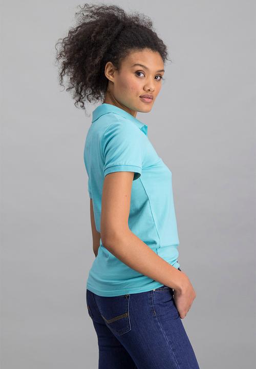 Aca Joe - Ladies aca joe high square small logo golfer - aqua