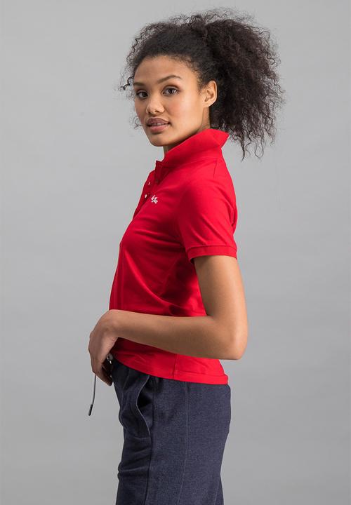 Aca Joe - Ladies aca joe high square small logo golfer - red
