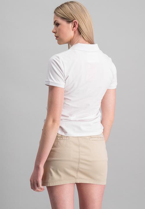 Aca Joe - Ladies aca joe high square small logo golfer - white
