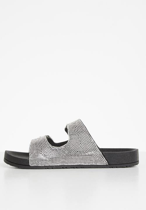 Madison® - Bling double strap slide - silver & black