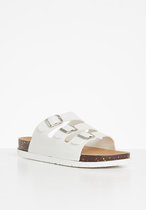 Madison® - Blaire buckle strap slide - white