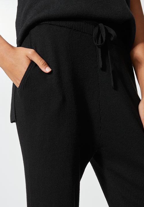 Superbalist - Mid rise knit jogger  - black