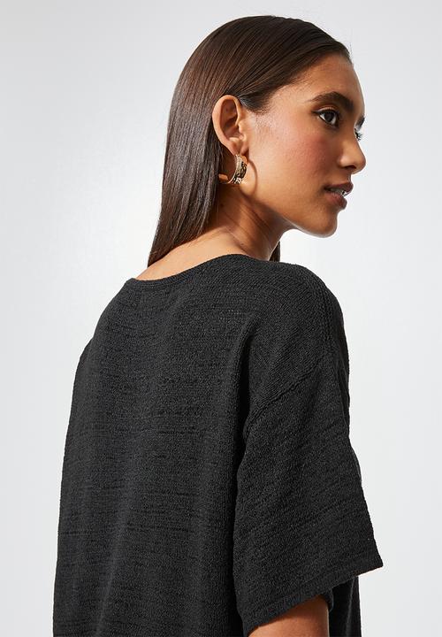 Superbalist - Summer knit t-shirt  - black