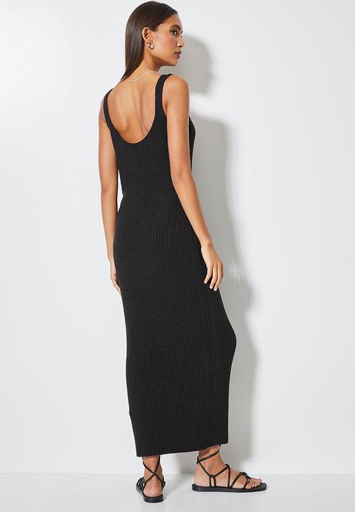 Superbalist - Lightweight knitwear tank dress - black