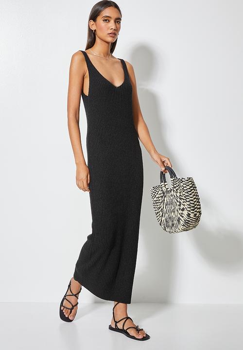 Superbalist - Lightweight knitwear tank dress - black