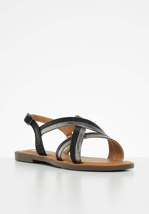 Footwork - Castro strappy slingback sandal - black/pewter