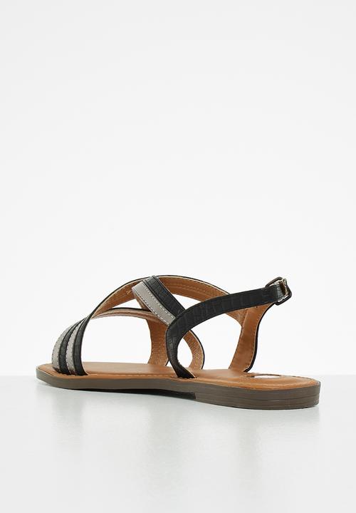 Footwork - Castro strappy slingback sandal - black/pewter