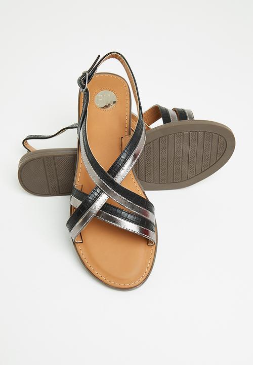 Footwork - Castro strappy slingback sandal - black/pewter