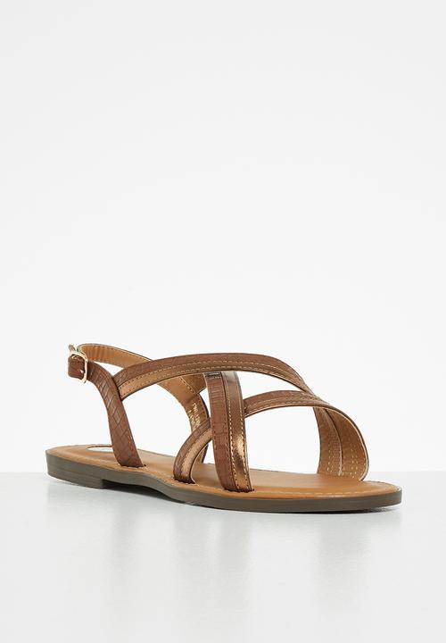 Footwork - Castro strappy slingback sandal - camel/bronze