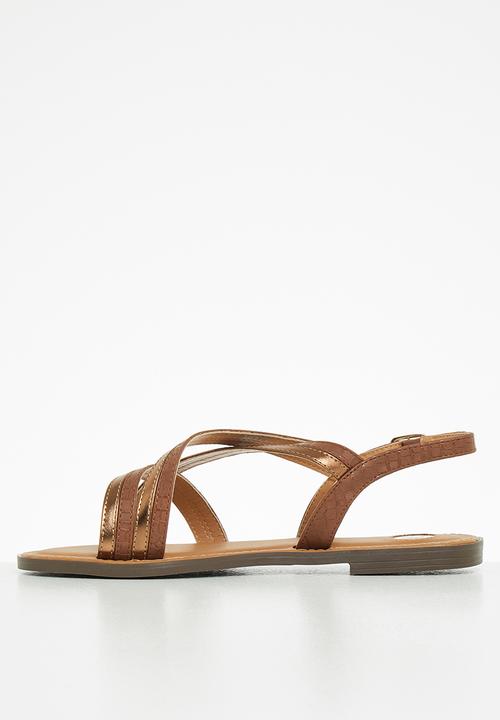 Footwork - Castro strappy slingback sandal - camel/bronze