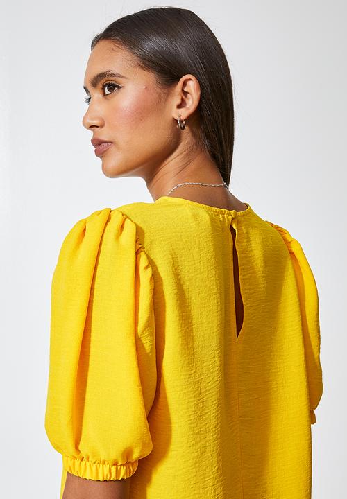 Superbalist - Basic puff sleeve woven tee - tuscan sun