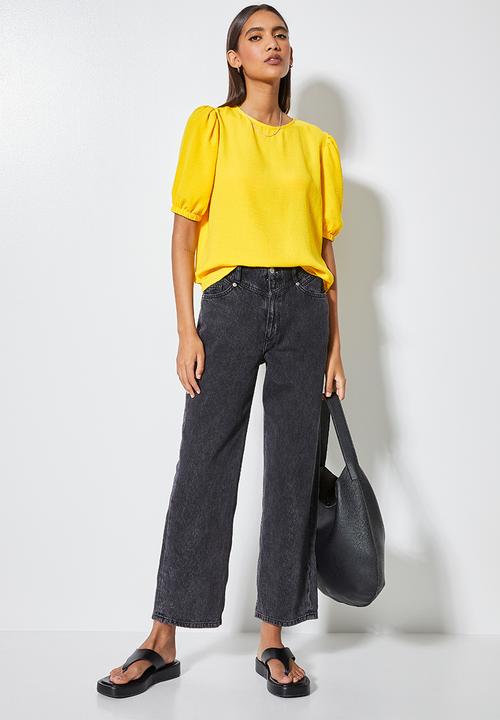 Superbalist - Basic puff sleeve woven tee - tuscan sun