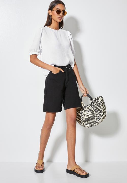 Superbalist - Basic puff sleeve woven tee - white