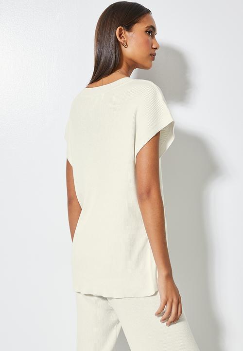 Superbalist - Summer knit  v-neck tunic - ecru