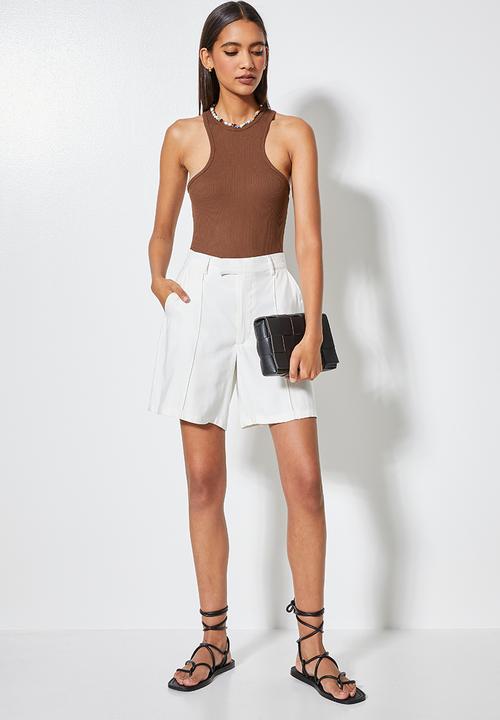 Superbalist - Rib extreme cutaway bodysuit - chocolate