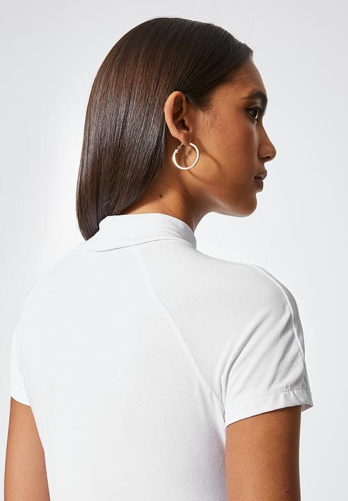 Superbalist - 2 Pack raglan sleeve funnel neck tee - white & grey melange