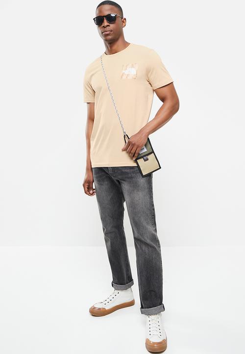 The North Face - Mens s/s fine tee - flax silver grey wooden tiger print
