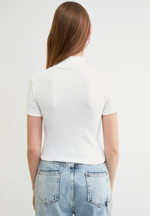 Trendyol - Turtle neck crop knit - white