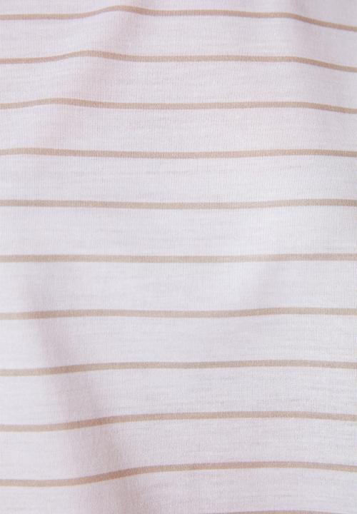 Trendyol - Boyfriend striped t-shirt - beige