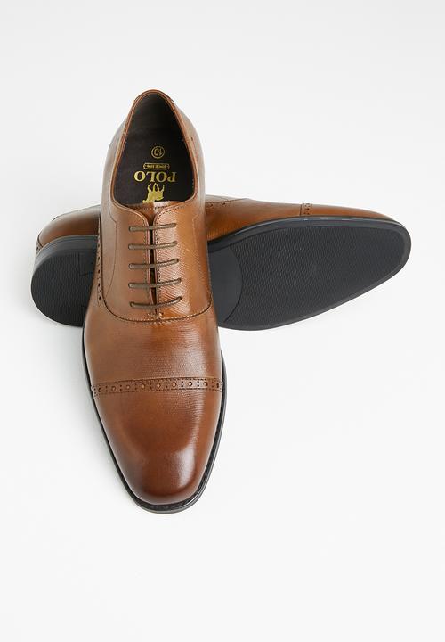 POLO - Andrew leather oxford lace-up - tan