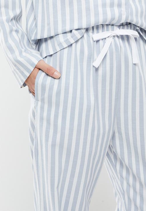 Superbalist - Sleep shirt & pants set - blue & white 